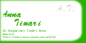anna timari business card